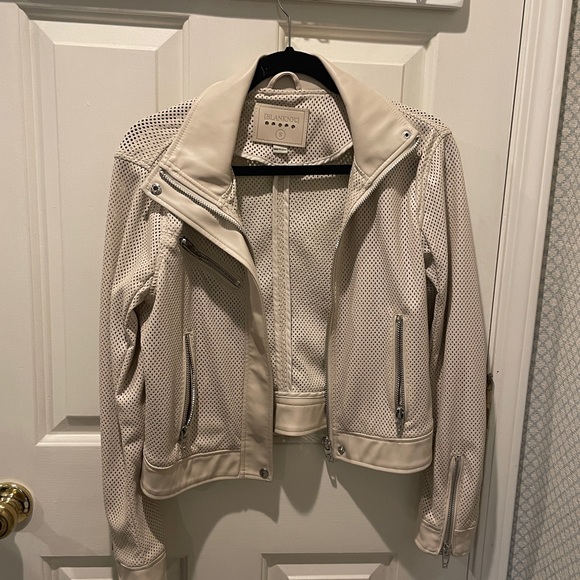 Anthropologie BLANKNYC Imelda Faux Leather Moto Jacket - Cream - Small - Picture 4 of 8